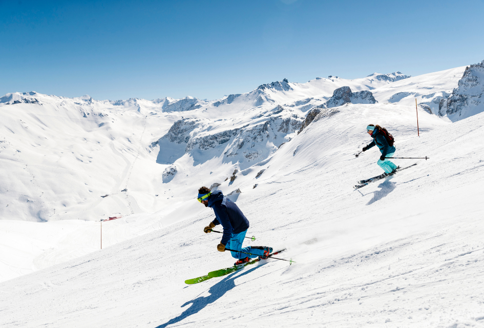 Telemark skiing in Tignes