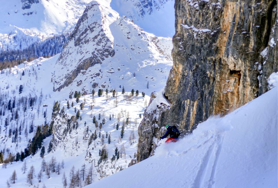 Telemark skier in Cortina, a great resort for Telemark skiing holidays.