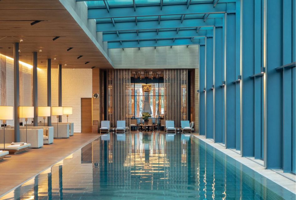 The luxury spa inside The Chedi Andermatt, one of the best mountain spas in the Alps.