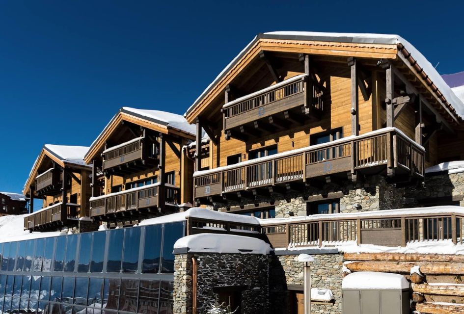 Exterior of La Datcha VT, a ski-in, ski-out chalet in Val Thorens that ranks as one of our most unique ski chalets.